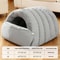 Winter Warm Semi-Enclosed Cat Bed, Washable Cat Cave House with Waterproof Non-Slip Base