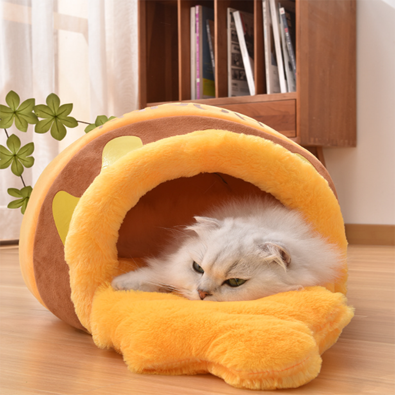 SemiEnclosed Honey Jar Cat Nest Soft Puppy Nest For Autumn And Winter Comfortable And Breathable Pe 1
