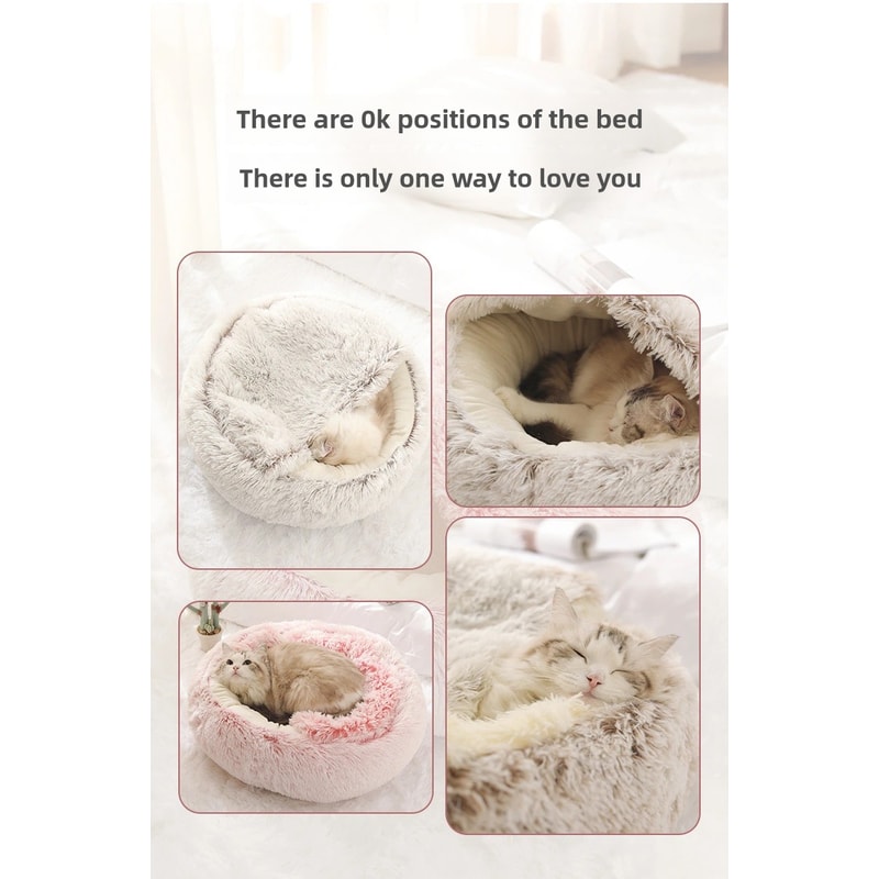 Plush Comforter Shell Cat Nest Autumn Winter Soft Pet Bed Warm Cold Plush Bed For Cats 3