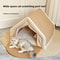 Cat Nest Winter Cat House Shell With Scratch Board SemiEnclosed Sleeping Bag 0