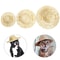 Cute Fashion Pet Woven Straw Hat, Sombrero for Small Dogs and Cats, Sun Hat Beach Party Costume Accessory