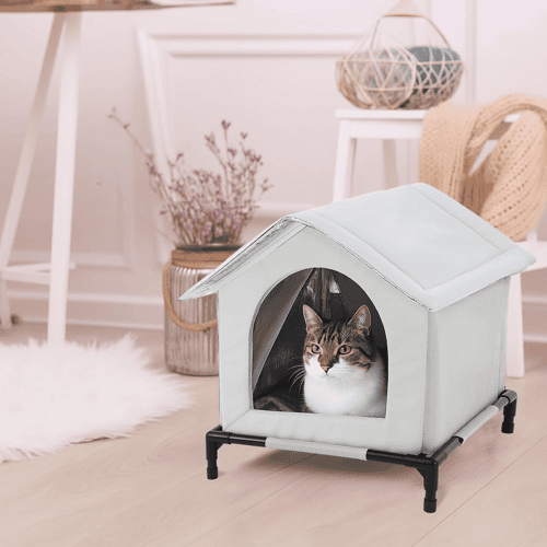 Waterproof Outdoor Cat House, Feral Cat Shelter with Cold Resistance