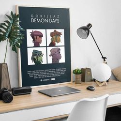 gorillaz demon days album poster: vibrant artwork for fans