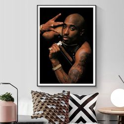 iconic tupac 2pac music poster: high-quality canvas wall art
