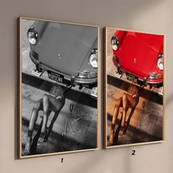 vintage porsche poster, vintage porsche print, vintage porsche wall art poster