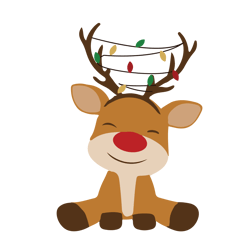 reindeer svg, reindeer christmas svg, reindeer red nose svg, reindeer with christmas lights svg, digital download