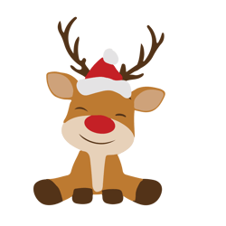 reindeer svg, reindeer christmas svg, reindeer red nose svg, reindeer with santa hat svg, digital download