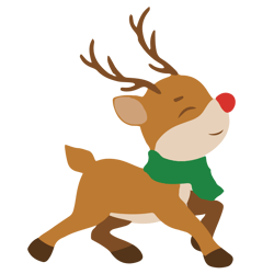 reindeer svg, reindeer christmas svg, reindeer red nose svg, reindeer with scarf svg, digital download