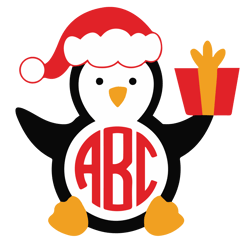 penguin svg, penguin monogram svg, penguin christmas svg, penguin christmas shirt, christmas monogram svg