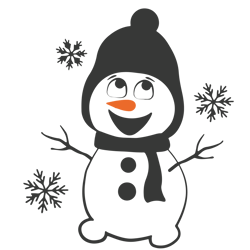 snowman svg cute holidays winter snowman with hat and scarf svg cut files for cricut, digital download