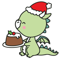 kawaii christmas dragons svg, cute christmas dragons clipart, kawaii christmas clipart, high quality vectors