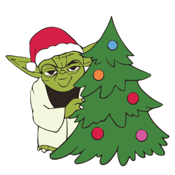 yoda star wars christmas svg, yoda santa claus hat svg, christmas tree svg, star wars christmas svg, digital download