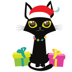 grumpy black cat svg, black cat christmas svg, cute black cat svg, cat santa svg, christmas svg, digital download