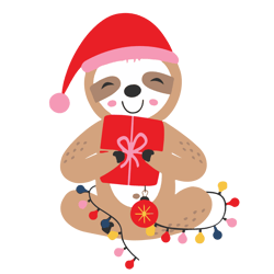 sloth christmas svg design, funny sloth christmas svg, slowly christmas svg, sloth santa svg, digital download