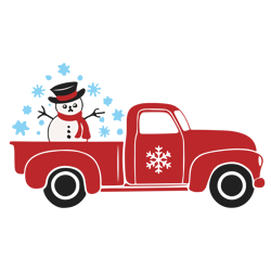 red truck christmas svg, snowman svg, christmas svg, car svg, noel svg, winter svg, holidays svg, digital download