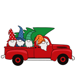 gnome red truck tree svg, christmas gnome svg, holidays gnome svg, gnomes christmas svg, gnome png, gnome clipart