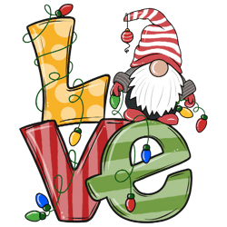 love gnome png, christmas lights gnomes png, gnomes design, christmas sublimation, christmas png file, family gnomes png