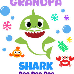 grandpa shark svg, shark family svg, baby shark svg, shark doo doo doo svg, shark kids svg, cartoon svg digital download