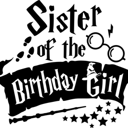 sister of the birthday girl svg, harry potter svg, harry potter silhouette, harry potter clipart, harry potter movie svg