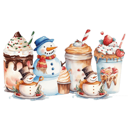 christmas coffee cups png, christmas sublimation designs, christmas png, coffee sublimation png, christmas drink design
