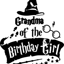 grandma of the birthday girl svg, harry potter svg, harry potter silhouette, harry potter clipart, harry potter movie