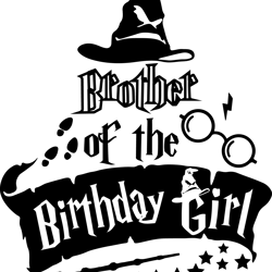 brother of the birthday girl svg, harry potter svg, harry potter silhouette, harry potter clipart, harry potter movie
