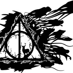deathly hallows with shadow hunters svg, harry potter svg, harry potter silhouette, harry potter clipart