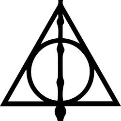 deathly hallows with wand svg, harry potter svg, harry potter silhouette, harry potter clipart, harry potter movie svg