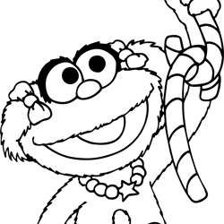 zoe outline svg, sesame street svg, sesame street clipart, sesame street christmas svg, cartoon svg, digital download