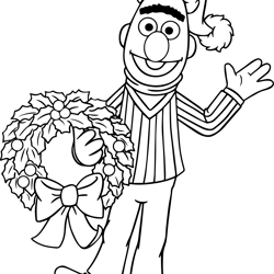 bert outline svg, sesame street svg, sesame street clipart, sesame street christmas svg, cartoon svg, digital download