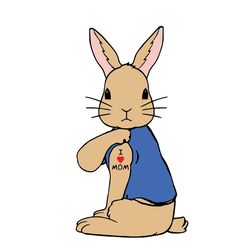 tattoo bunny i love mom svg, mom svg, happy mother's day svg, mother's day t-shirt svg, png dxf eps pdf digital file