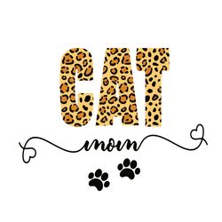 cat mom leopard svg, mother's day svg, mom svg, happy mother's day svg, mother's day t-shirt svg, png dxf eps pdf