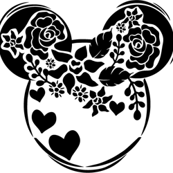 mickey mouse with flowers svg, disney mickey svg, mickey mouse clipart, mickey mouse svg, mickey head svg