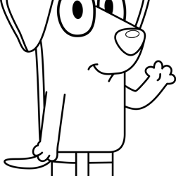 jean luc outline svg, jean luc dog svg, bluey svg, bluey dog svg, bluey heeler svg, cartoon svg, bluey birthday svg