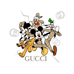 mickey and friends gucci svg, disney brand svg, gucci logo svg, minnie svg, goofy svg, pluto svg, donald duck svg