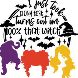 i just took a dna test turns out im 100 that witch svg, hocus pocus svg, sanderson svg, sanderson sisters svg