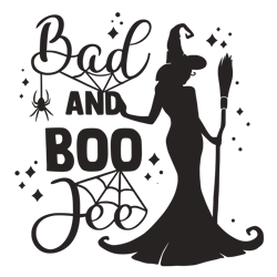 bad and boo jee svg, halloween svg, fall svg, autumn svg, ghost svg, witch svg, pumpkin svg, quotes, cut file cricut