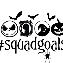 nightmare before christmas squadgoals svg, halloween svg, cartoon svg, jack skellington svg, jack and sally svg, cricut