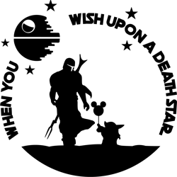when you wish upon a death star svg, star wars svg, star wars silhouette svg, star wars clipart, star wars movies svg