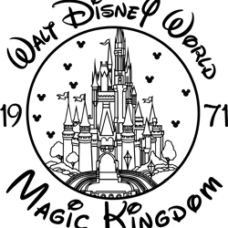 walt disney world magic kingdom 1971 svg, disney svg, magic kingdom svg, magic castle svg, digital download