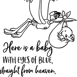 dumbo here is a baby svg, disney svg, dumbo outline svg, elephant svg, dumbo svg, disneyland ears svg, instant download