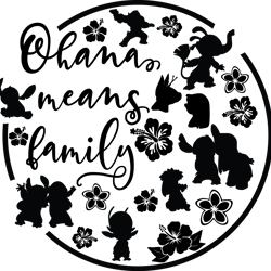 ohana means family svg, lilo and stitch svg, silhouette, lilo and stitch characters svg, stitch clipart, disney svg