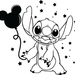 stitch with mickey mouse balloon svg, stitch svg, stitch clipart, lilo and stitch svg, disney svg, stitch saying svg