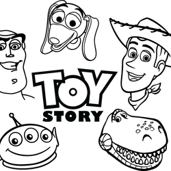 Toy story with 5 heads Svg, Toy Story Svg, Toy Story clipart, Toy Story characters Svg, Disney Svg, Instant download