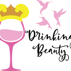 wine drinking beauty svg, sleeping beauty svg, princess svg, wine svg, funny svg, disney mickey svg, aurora svg