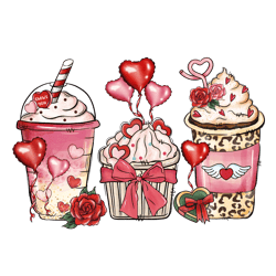 valentines coffee png, valentine's day coffee png, valentines coffee sublimation design, retro valentine's day png