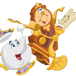 lumiere mrs potts cogsworth png transparent images, disney princess png, beauty and the beast png - printable