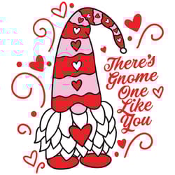 there's gnome one like you svg, cute gnome valentines svg, valentine svg, gnome svg, gnome valentine svg, gnome love svg