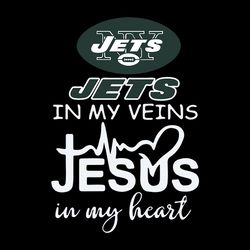 Jets In My Veins Jesus In My Heart Svg, New York Jets Svg, NFL Svg, Sport Svg, Football Svg, Digital download