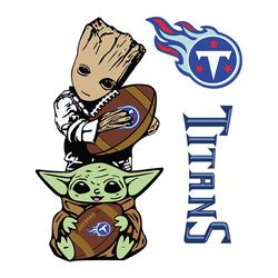 Groot And Baby Yoda Tennessee Titans Svg, NFL Svg, Sport Svg, Football Svg, Digital download